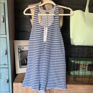 Aerie Blue and White Striped romper